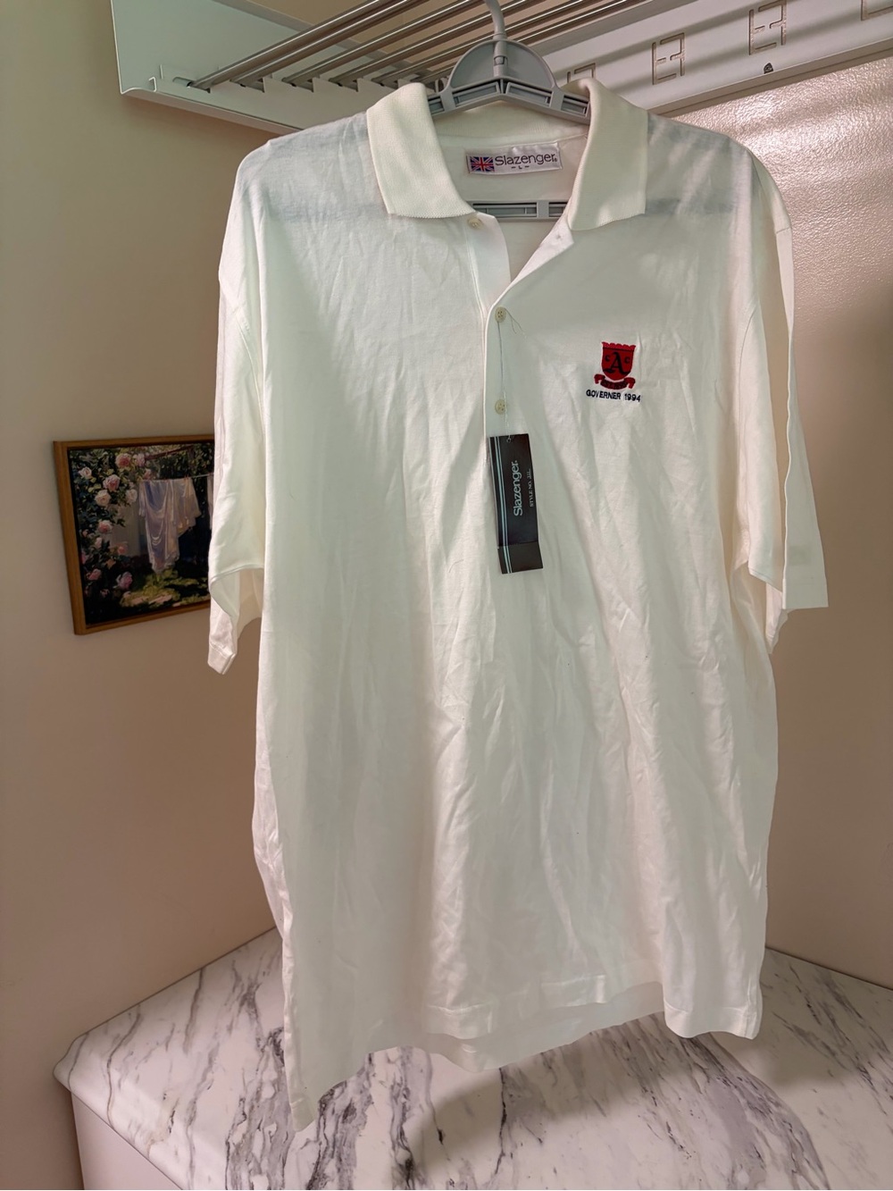 NWT Vintage 90s Deadstock Slazenger Cotton Lisle Polo Shirt - L